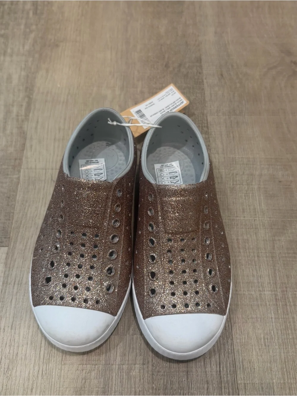 Native Kids Jefferson Bling Glitter Slip-On Shoes in Bronze Size 11